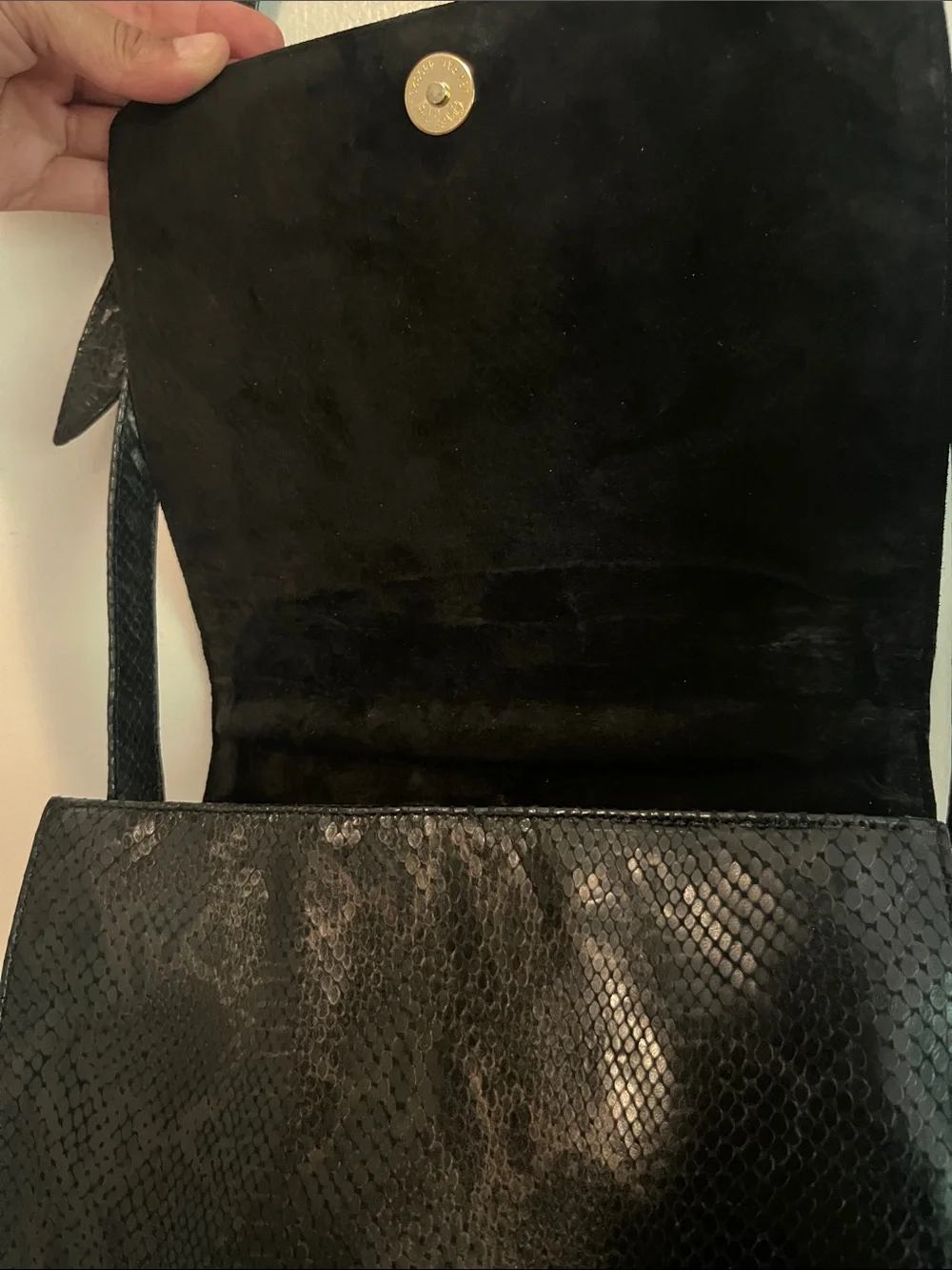 VTG Sharif lizard croc embossed leather bag